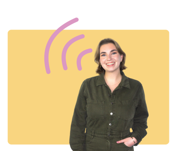 vrouw met geluidsgolven